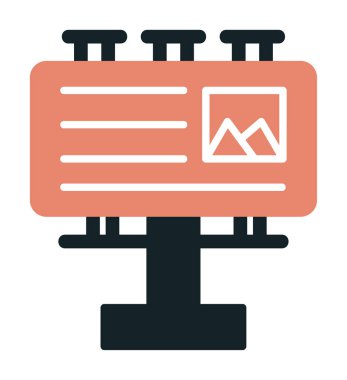 Billboard simgesinin vektör illüstrasyonu 