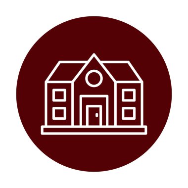 ev düz simgesi, vektör illüstrasyonu 