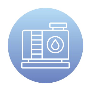 Fabrika tankı simgesi, vektör illüstrasyonu