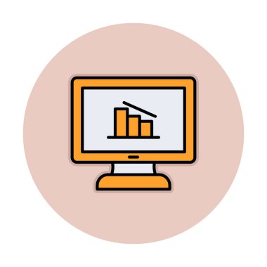 Çevrimiçi Veri Analizi vektör çizgi simgesi