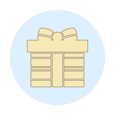 Hediye ikonlu kutu. Düz stil. Vektör çizimi. beyaz arkaplanda izole.