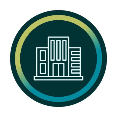 Otel binası ikon vektör illüstrasyonu                 