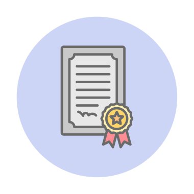 Sertifika vektör simgesi modern basit illüstrasyon                                 