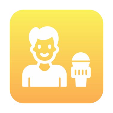 Haber muhabiri. Web simgesi basit illüstrasyon                       