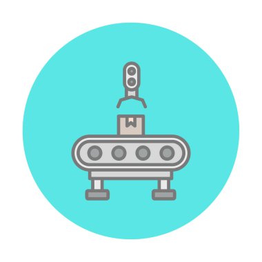 Basit Fabrika Makine simgesi vektör çizimi  