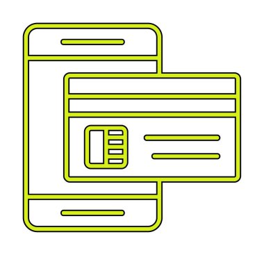 Basit Çevrimiçi Ödeme simgesi, vektör illüstrasyonu