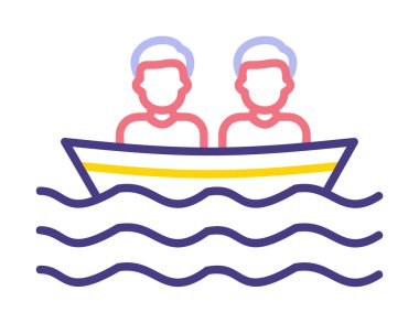 Basit tekne simgesi, vektör illüstrasyonu