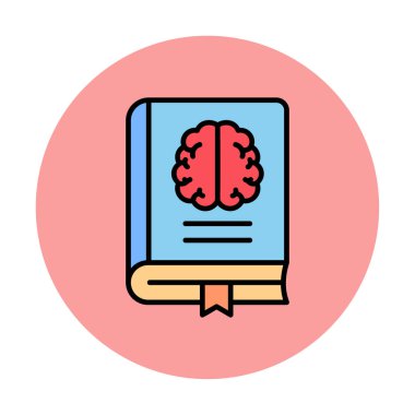 Nöroloji Kitabı web simgesi vektör illüstrasyonu