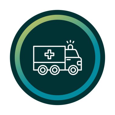 Arka planda ambulans vektör çizimi. grafik tasarımı.