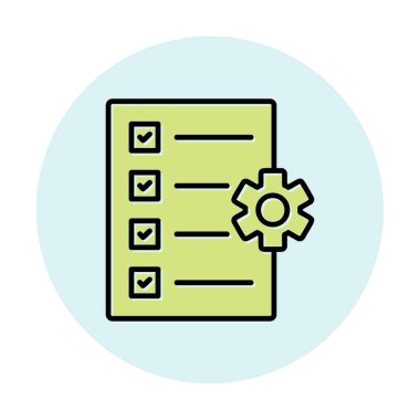 kontrol listesi renk simgesi. İnternet ve mobil uygulama için iş listesi. vektör izole çizimi. 