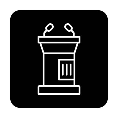 hoparlör kürsü simgesi vektör illüstrasyonu                         