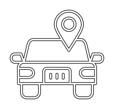 Araba Konumu ikon vektör illüstrasyonu                      