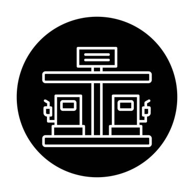 Modern Yakıt İstasyonu simgesinin vektör çizimi                  