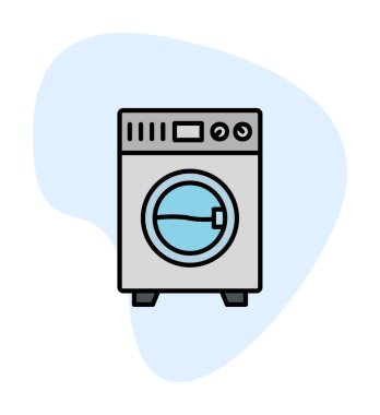 çamaşır makinesi simgesi. Basit resimleme