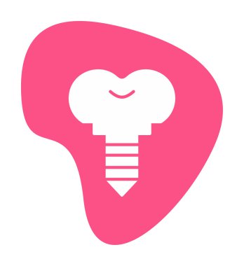 Diş implantı ikon vektör illüstrasyonu