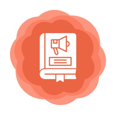 Pazarlama Kitabı simgesi, vektör illüstrasyonu