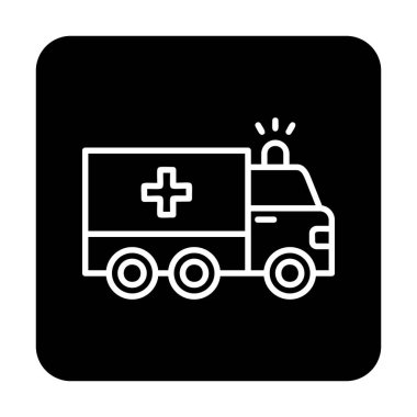 Arka planda ambulans vektör çizimi. grafik tasarımı.