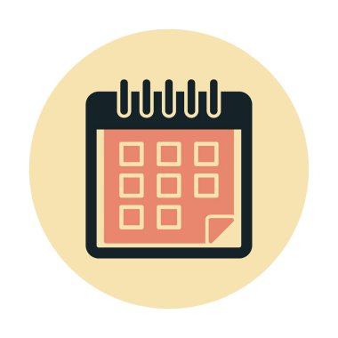 Takvim simgesi, vektör illüstrasyonu basit tasarım