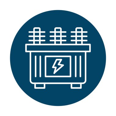 Batarya güç ikonu vektör illüstrasyonu. Dönüştürücü                         