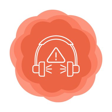 Modern kulaklık simgesinin vektör çizimi. Yüksek Gürültü konsepti                        