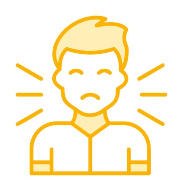 Korkmuş adam simgesi, korku konsepti, vektör illüstrasyonu