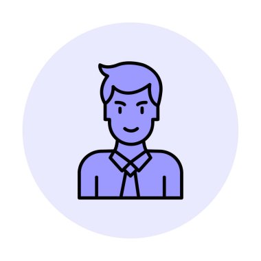 Man web simgesi, vektör illüstrasyonu 