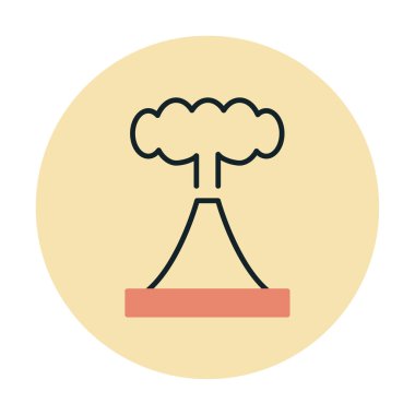 Volkan vektör illüstrasyonu, çizgi film simgesi ögesi.                         