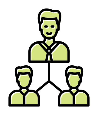 Takım çalışması kavramının iş dünyası simgesi, vektör illüstrasyonu 