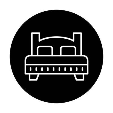 Yatak simgesinin vektör illüstrasyonu