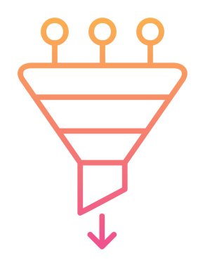 Basit düz huni simgesi vektör çizimi 