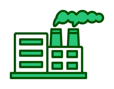 Nükleer santral ikon vektörü. İnce çizgi işareti. izole edilmiş sınır sembolü çizimi