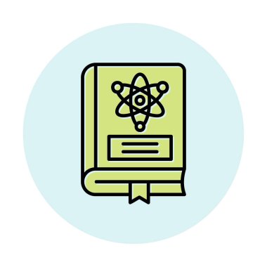 Fizik Kitabı vektör illüstrasyonu, simge ögesi arkaplanı