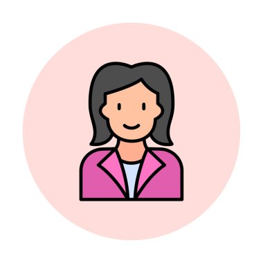 kadın avatar simgesi, vektör illüstrasyonu 