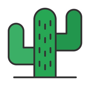 Kaktüs simgesi, basit tasarım çizimi  