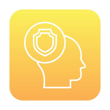 Kalkan simgesi resimli düz kafa