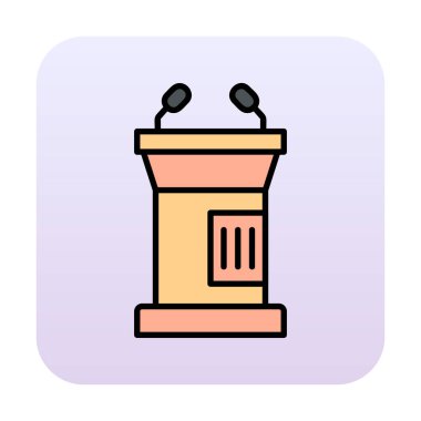 hoparlör kürsü simgesi vektör illüstrasyonu                         