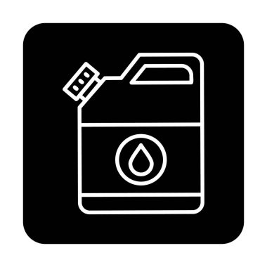 Yağ tenekesi simgesi. Web tasarımı için basit yakıt vektör simgesi çizimi                                