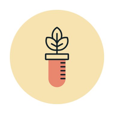 Test tüpü simgesine bitki, vektör illüstrasyonuName 