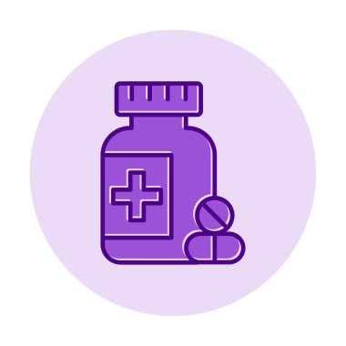 İlaç şişesi ikon vektör illüstrasyon tasarımı