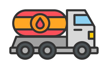 petrol kamyonu ikonu vektör illüstrasyonu