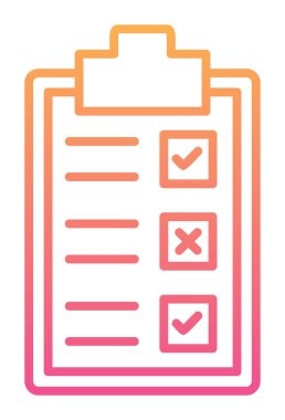 Kontrol listesi olan pano simgesi, vektör illüstrasyon tasarımı  