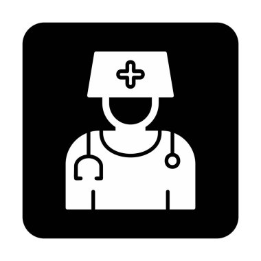 Bayan doktor simgesinin vektör çizimi