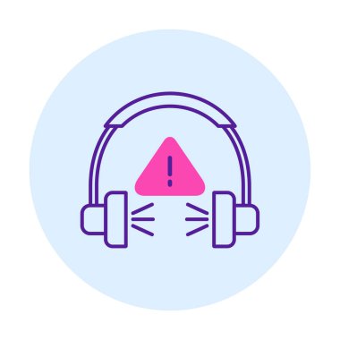 Modern kulaklık simgesinin vektör çizimi. Yüksek Gürültü konsepti                        