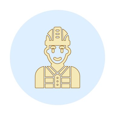 Kask vektör illüstrasyon tasarımlı işçi. Foreman.                        