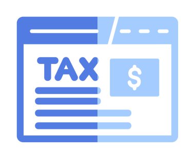 beyaz üzerinde vergilendirme web sitesi simgesi vektör çizimi 