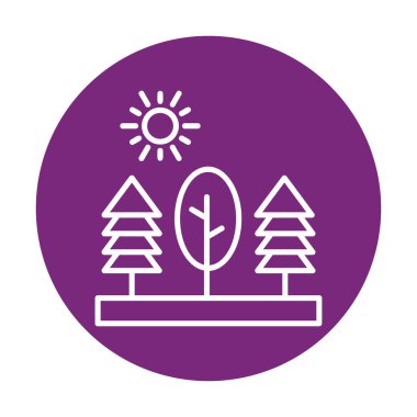 Ağaçlar, orman, doğa simgesi, vektör illüstrasyonu