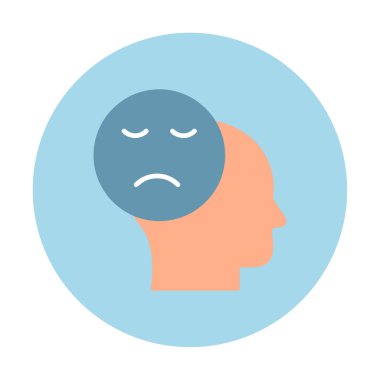 Basit yassı Üzüntü ikonu vektör çizimi 