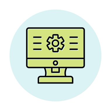 bilgisayar izleme simgesi, vektör illüstrasyonu basit tasarım