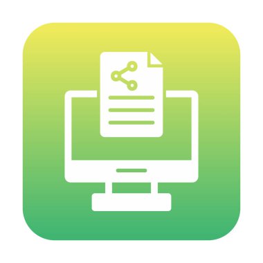 Simge vektör illüstrasyonunu paylaşan düz bilgisayar 