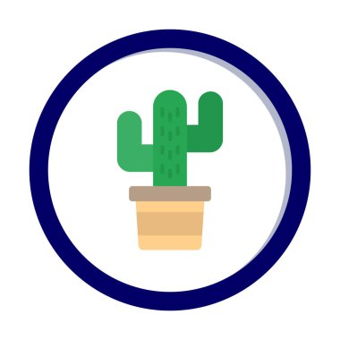 Kaktüs simgesi, basit tasarım çizimi  